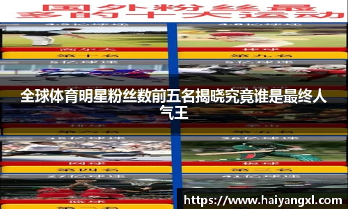 全球体育明星粉丝数前五名揭晓究竟谁是最终人气王