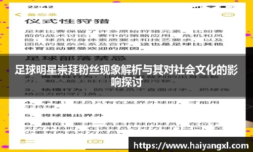 足球明星崇拜粉丝现象解析与其对社会文化的影响探讨